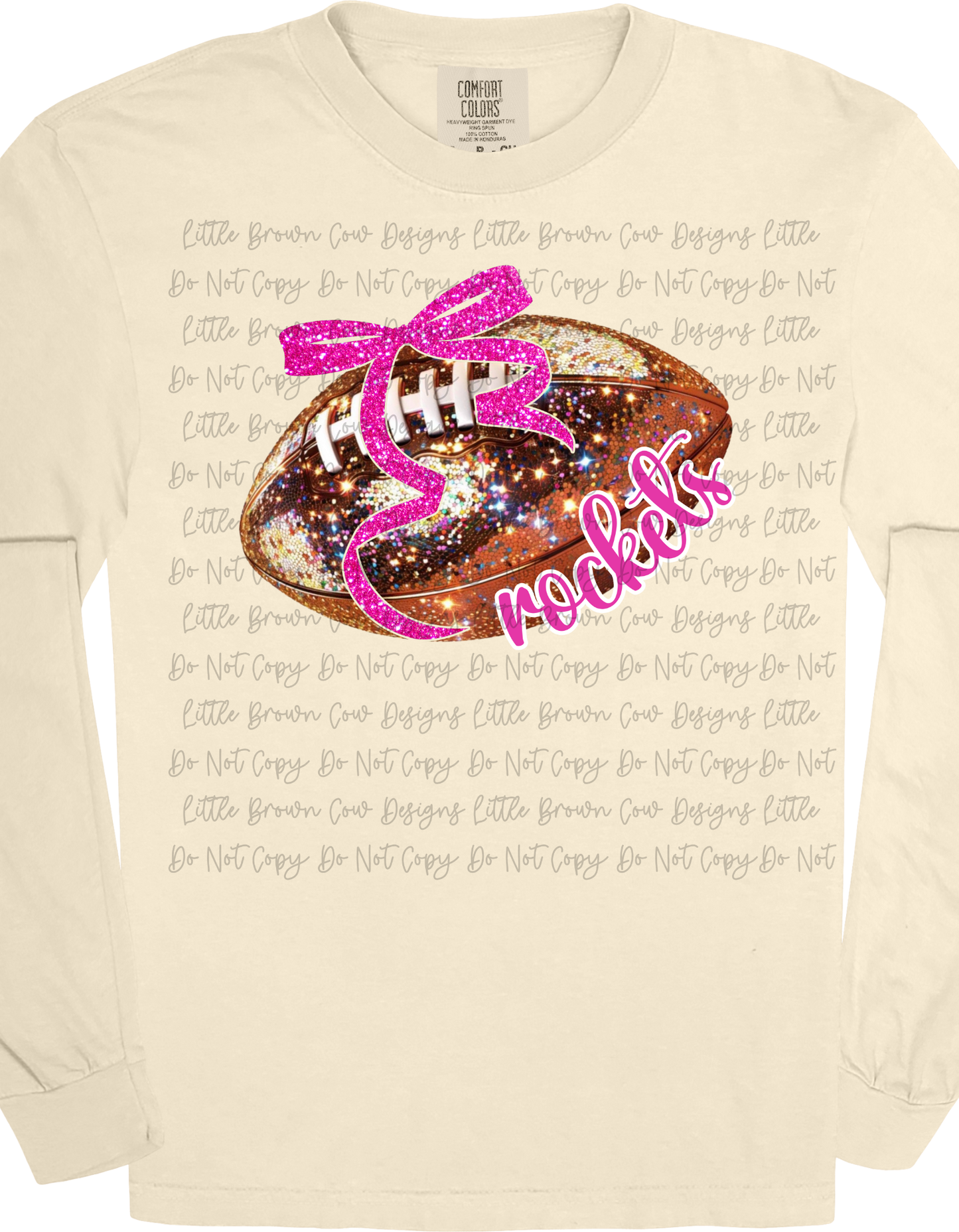 Rockets Glitter Bow Breast Cancer Awareness