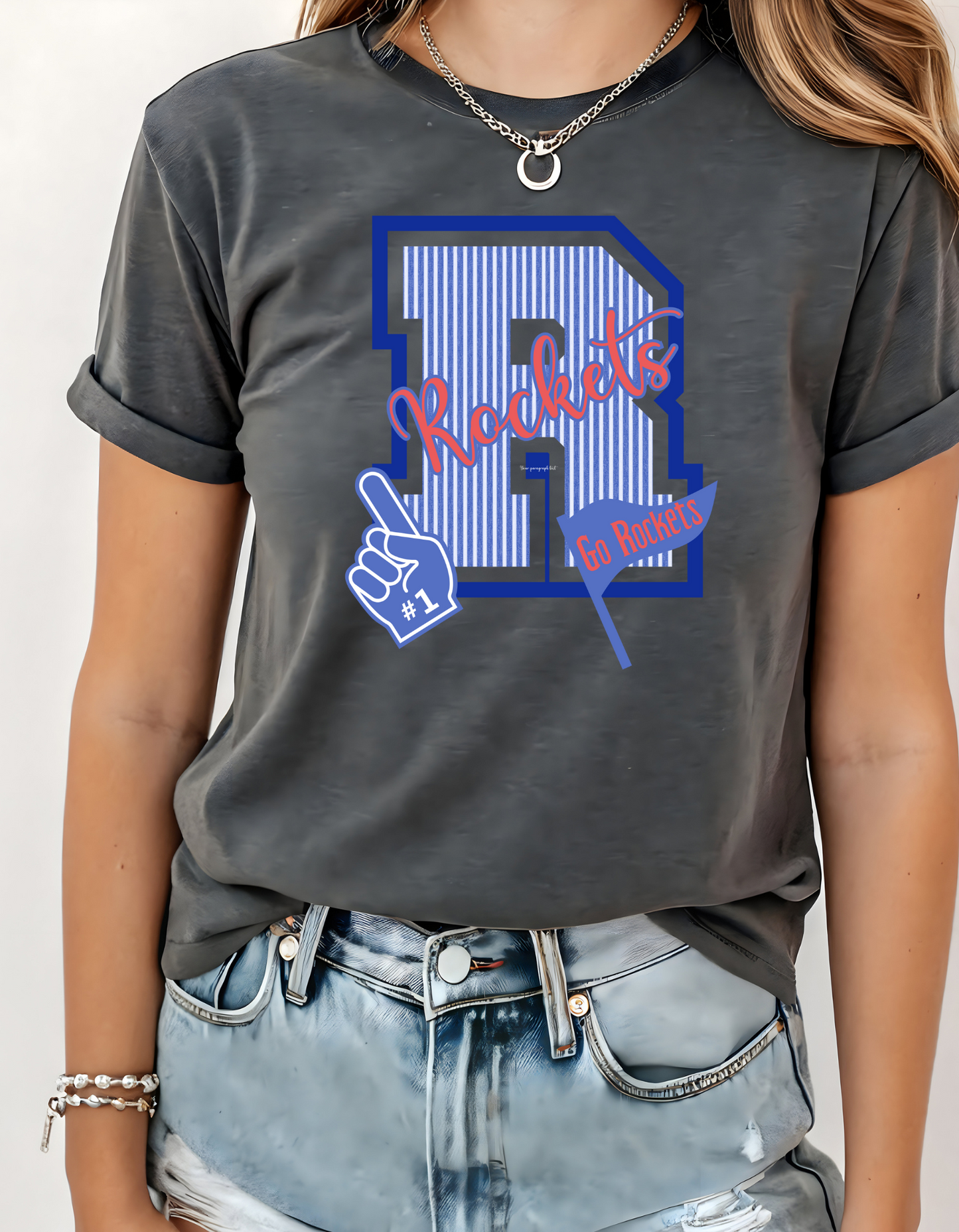 Rockets Seersucker Design with Flag