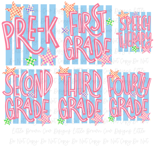 Preppy Grade Level with Stars and Stripes