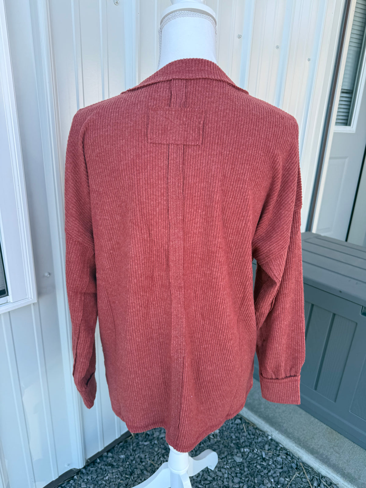 Zenana Rust Ribbed thin sweater