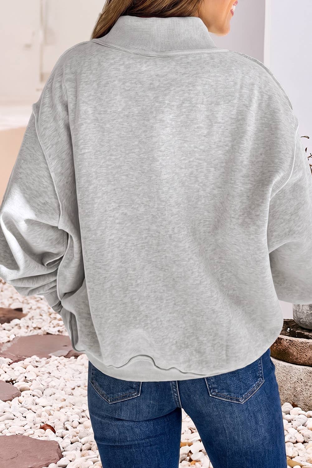 Game Day Oversize Reversible Mock Neck Sweatshirt | S-4X