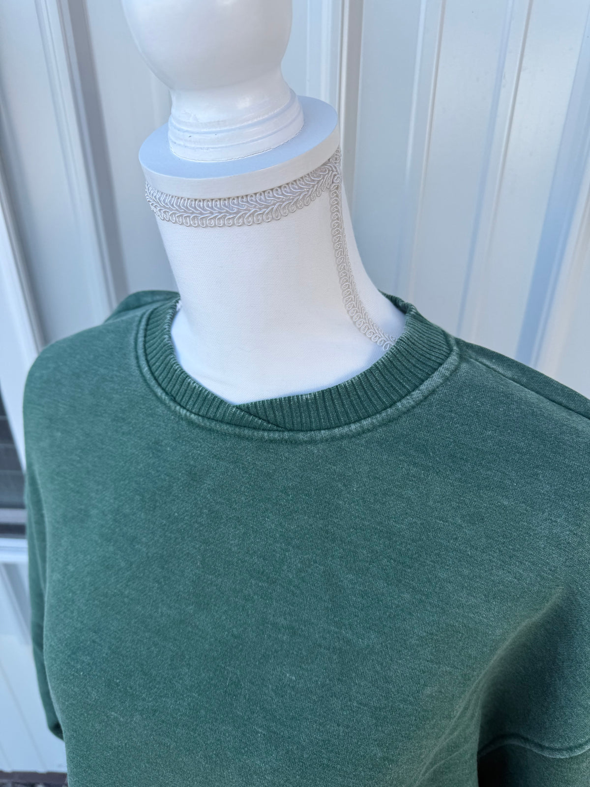 Zenana Green oversized crewneck