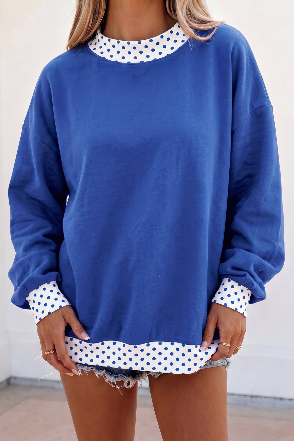 Game Day Polka Dot Mock Neck Sweatshirt | S-4X