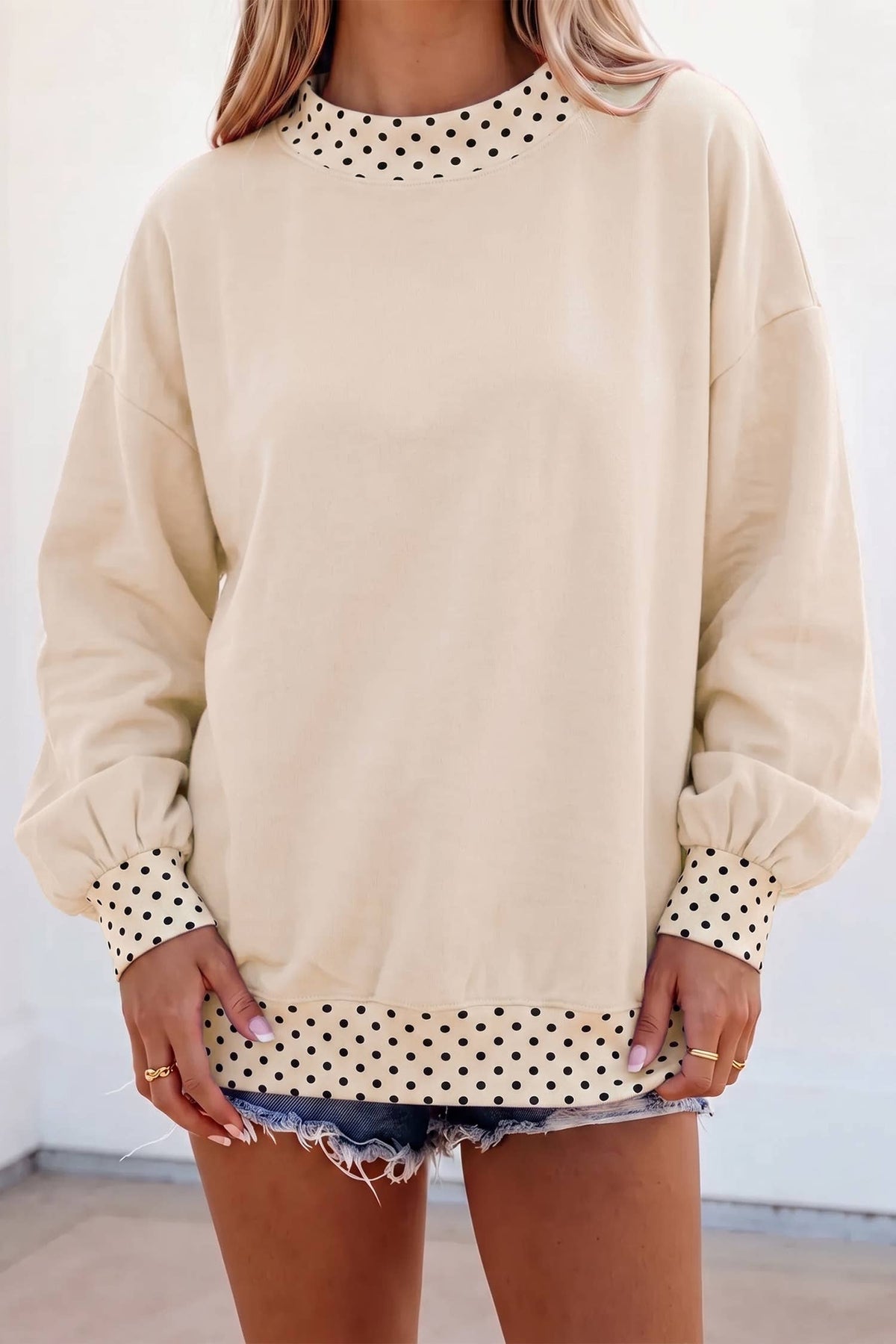 Game Day Polka Dot Mock Neck Sweatshirt | S-4X