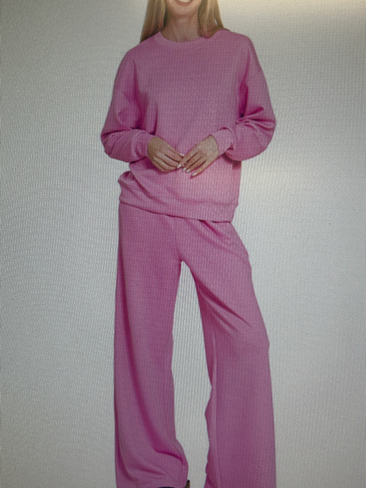 Zenana pink two piece set