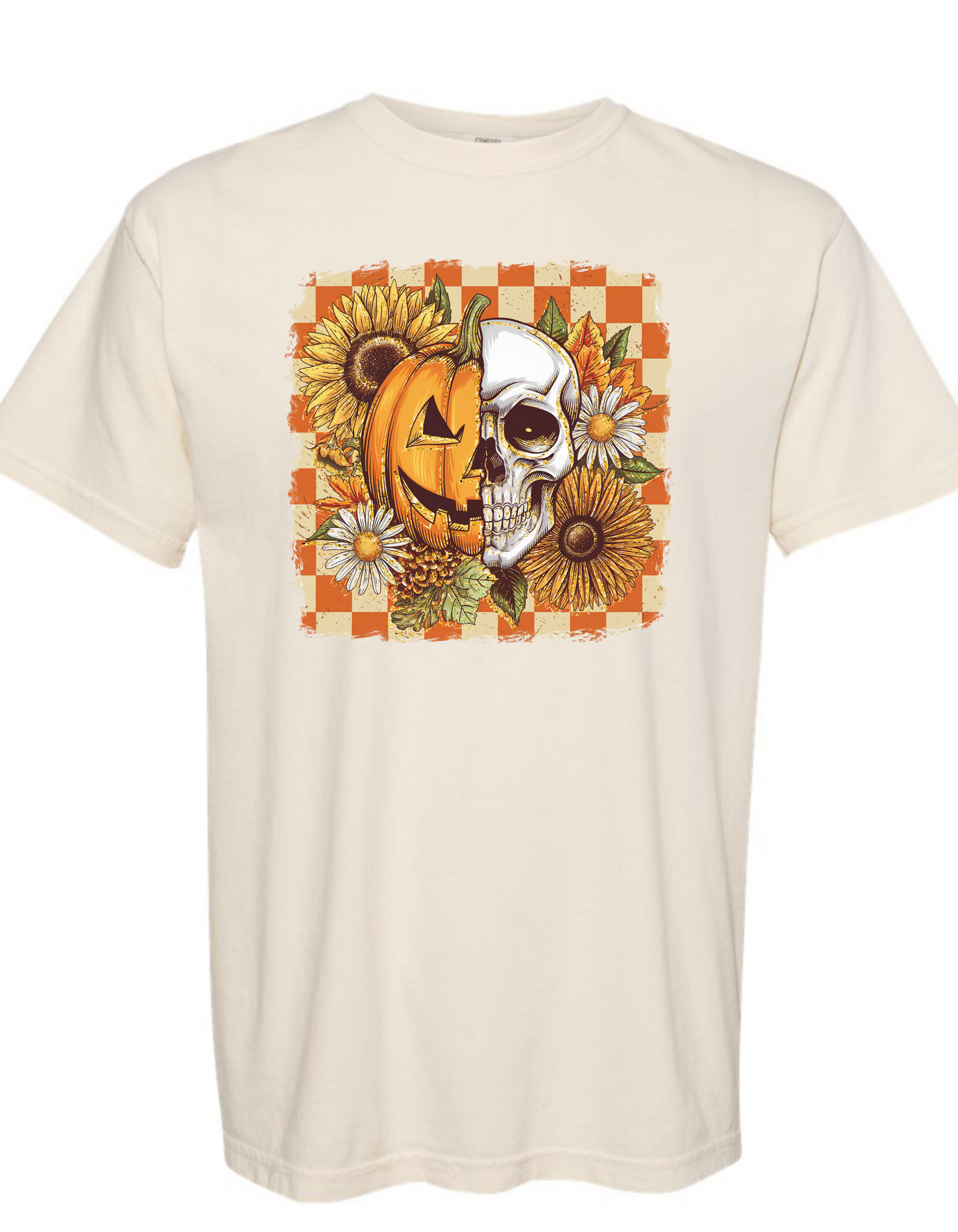 Half Pumpkin Half Skull
